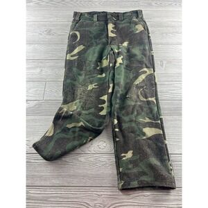 Vintage Codet Canada Wool Camo Hunting Pants Green 32x27.5 Heavy Duty